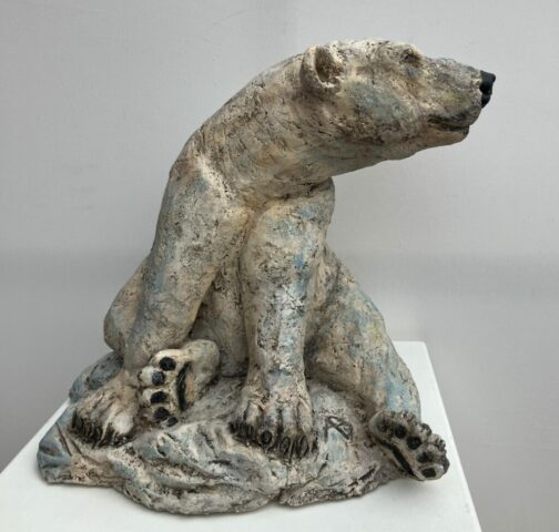 Se fondre dans le décor...ours polaire, céramique